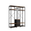 Independent wardrobe manager; clothes rack; multiple storage racks and non-woven drawer; bedroom heavy metal wardrobe storage rack; black