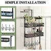 Door hook clothes rack is suitable for clothes. Door towel rack comes with 2 baskets clothes rack. Door bathroom storage rack is black