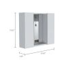 Artemisa Medicine Cabinet; Double Door; Mirror; One External Shelf -White