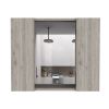 Artemisa Medicine Cabinet; Double Door; Mirror; One External Shelf -Light Gray