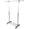 Single-bar Vertical & Horizontal Stretching Stand Clothes Rack with Shoe Shelf