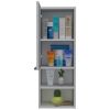 Mila Bathroom Cabinet; Two Internal Shelves; Two External Shelves; Single Door -White