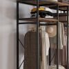 Independent wardrobe manager; clothes rack; multiple storage racks and non-woven drawer; bedroom heavy metal wardrobe storage rack; black