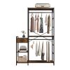 Independent wardrobe manager; clothes rack; multiple storage racksLarge Heavy Duty Clothing Storage Shelving Unit for Bedroom Laundry Room; Brown