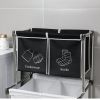 Laundry Hamper 2 Tier Laundry Sorter with 4 Removable Bags for Organizing Clothes,With four wheels for easy movement, Laundry, Lights, Darks