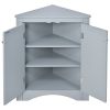 Blue Triangle Bathroom Storage Cabinet with Adjustable Shelves; Freestanding Floor Cabinet for Home Kitchen