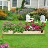 Bosonshop Raised Garden Bed Wooden Planter Box 2 Separate Planting Space