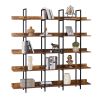 [VIDEO] 5 Tier Bookcase Home Office Open Bookshelf; Modern Industrial Style Shelf with Metal Frame; MDF Board