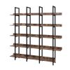 [VIDEO] 5 Tier Bookcase Home Office Open Bookshelf; Modern Industrial Style Shelf with Metal Frame; MDF Board