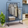 Garment Rack Freestanding Hanger Double Rods Multi-functional Bedroom Clothing Rack