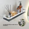 Bathroom Wall Shelves 15.7 in Glass Bathroom Shelf Silver Floating Shelves Tempered Glass Shelves for Shower Wall Mounted