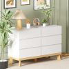 47.24"6-Drawers MDF Storage Cabinet,for Bedroom,Living Room,Dining Room,Hallways,White