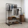 Garment Rack Freestanding Hanger Double Rods Multi-functional Bedroom Clothing Rack