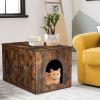 Multipurpose Wooden Side Table And Hidden Cabinet Cat Furniture