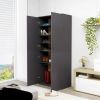 Shoe Cabinet Gray 31.5"x15.4"x70.1" Engineered Wood