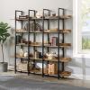 [VIDEO] 5 Tier Bookcase Home Office Open Bookshelf; Modern Industrial Style Shelf with Metal Frame; MDF Board