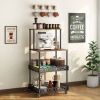 Four layer kitchen baker rack; vertical microwave oven rack; kitchen storage rack with wheels; suitable for kitchens and restaurants