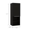 Mila Bathroom Cabinet; Two Interior Shelves; Two External Shelves; Single Door Cabinet -Black