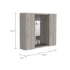 Artemisa Medicine Cabinet; Double Door; Mirror; One External Shelf -Light Gray