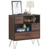 Multipurpose Sideboard Storage Cabinet with Metal Leg & Drawers