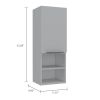 Mila Bathroom Cabinet; Two Internal Shelves; Two External Shelves; Single Door -White