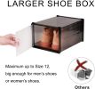 Storage Shoe Box;  Foldable Clear Sneaker Display Box;  Stackable Storage Bins Shoe Container Organizer;  8 Pack - Black