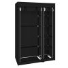 67" Portable Clothes Closet Wardrobe with Non-woven Fabric and Hanging Rod Quick and Easy to Assemble Black