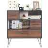 Multipurpose Sideboard Storage Cabinet with Metal Leg & Drawers