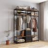 Independent wardrobe manager; clothes rack; multiple storage racks and non-woven drawer; bedroom heavy metal wardrobe storage rack; black