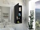 Mila Bathroom Cabinet; Two Interior Shelves; Two External Shelves; Single Door Cabinet -Black