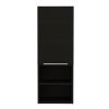 Mila Bathroom Cabinet; Two Interior Shelves; Two External Shelves; Single Door Cabinet -Black