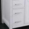 48 Inch Bathroom Storage Cabinet with Two Doors and Drawers in White; Vanity Base only