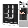 71" Portable Closet Wardrobe Clothes Rack Storage Organizer with Shelf Black