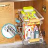 Under the sink Rack 2 Layer Bathroom Kitchen Pull-Out Metal Shelf Organizer White