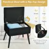 Velvet Storage Ottoman with Solid Wood Legs for Living Room Bedroom