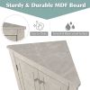 White Marble Triangle Bathroom Storage Cabinet with Adjustable Shelves; Freestanding Floor Cabinet for Home Kitchen