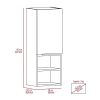 Mila Bathroom Cabinet; Two Interior Shelves; Two External Shelves; Single Door Cabinet -Smokey Oak