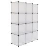 12-Cube Storage Shelf Cube Shelving Bookcase Bookshelf Organizing Closet Toy Organizer Cabinet White Color YF