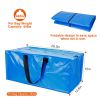 4Pcs Moving Bags Heavy Duty Container Reusable Plastic Totes Blue Moving Bin Zippered Storage Bag