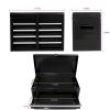 Detachable 4 Drawer Tool Chest with Bottom Cabinet and one Adjustable Shelf--Black