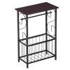 Sofa Side Table, End Table, Multifunctional Bathroom Table / Interior Side Table Tissue Magazine Rack Dark Brown RT