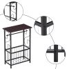 Sofa Side Table, End Table, Multifunctional Bathroom Table / Interior Side Table Tissue Magazine Rack Dark Brown RT