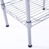 Rectangle Carbon Steel Metal Assembly 4-Shelf Storage Rack Silver Gray RT