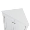 White Triangle Bathroom Storage Cabinet with Adjustable Shelves; Freestanding Floor Cabinet for Home Kitchen