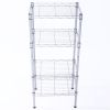 Rectangle Carbon Steel Metal Assembly 4-Shelf Storage Rack Silver Gray RT