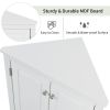 White Triangle Bathroom Storage Cabinet with Adjustable Shelves; Freestanding Floor Cabinet for Home Kitchen