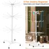 3-Tier Metal Jewelry Rack 30-Hook Necklaces Bracelets Display Stand Organizer Spinning Tower Holder