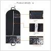 1pc Black Polyester Clothes Dust Bag; Multiple Clear Pockets Garment Organizer; Suit Cover With Side Bands; Hanging Garment Bag