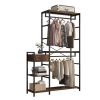 Independent wardrobe manager; clothes rack; multiple storage racksLarge Heavy Duty Clothing Storage Shelving Unit for Bedroom Laundry Room; Brown