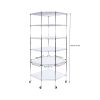 6-Layer Chrome Plated Polygonal Corner Shelf with 2" PP Wheels 680*680*1800 Silver